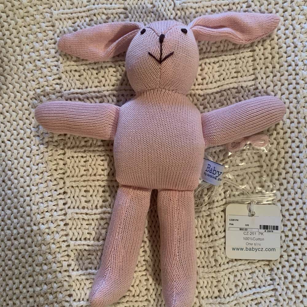 Baby CZ Pink Bunny Rattle